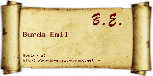 Burda Emil névjegykártya