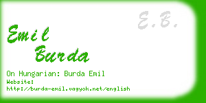 emil burda business card